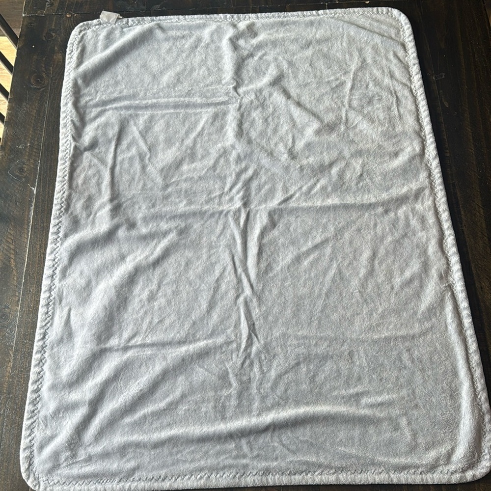 Pottery Barn Kids Chamois Baby Blanket light blue